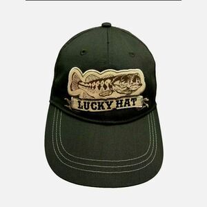 Lucky Hat Bass Green Baseball Cap Adjustable Fish Outdoors Fishing Boating